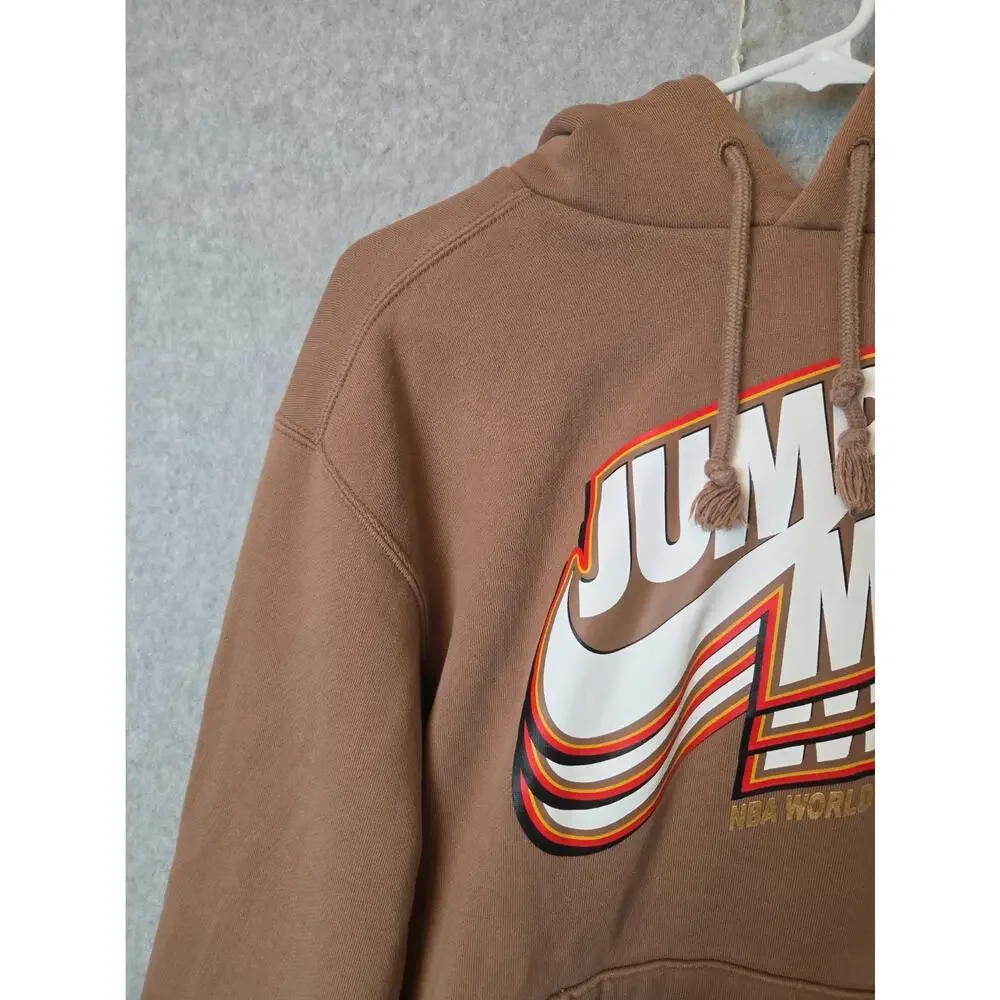 Jordan Jumpman Brown LS Core Fleece Pullover Hoodie Men's Small